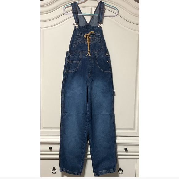 Carolina blues Denim - Women’s New Carolina Blues since 1986 Bib Overalls Lace Up Front